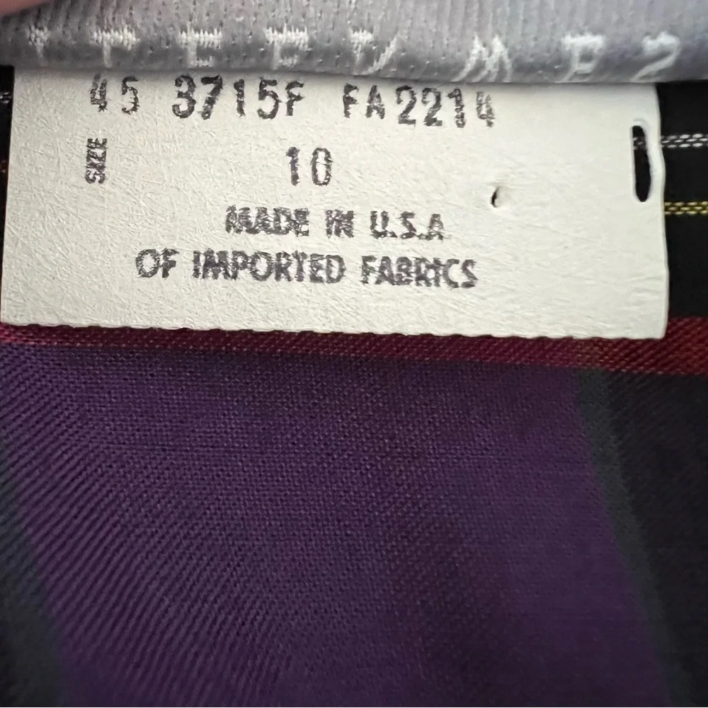 Vintage 80s Eileen West Purple Tartan Plaid Pleated Maxi Dress NWOT Small - Picture 14 of 16